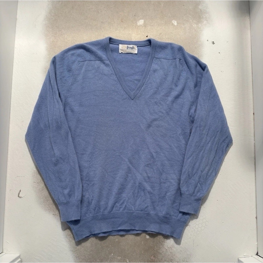 vintage pringle of scotland blue cashmere sweater 48 122